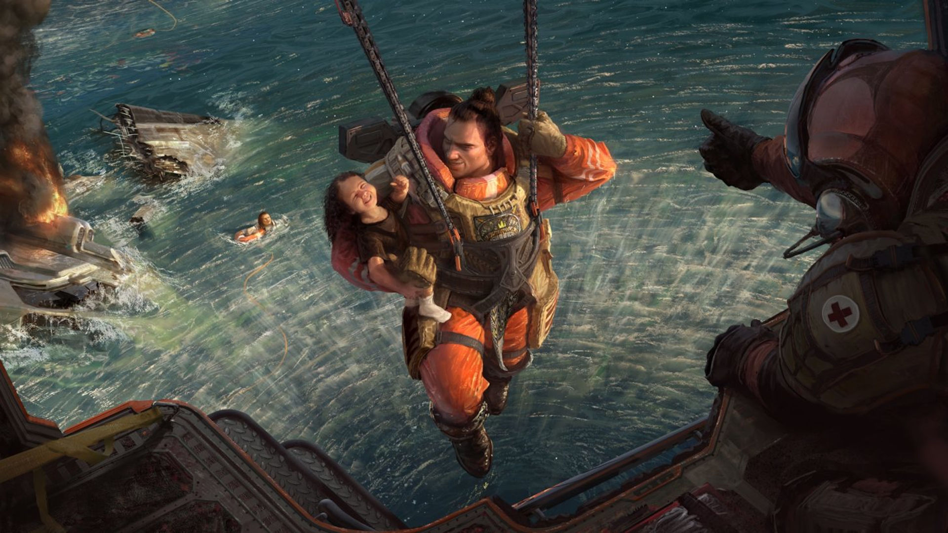 Gibraltar from Apex Legends rescues a little girl