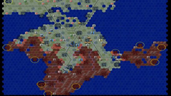 Best mobile war games: Joni Nuutinen's Conflict Series. Image shows a segmented map of Africa.