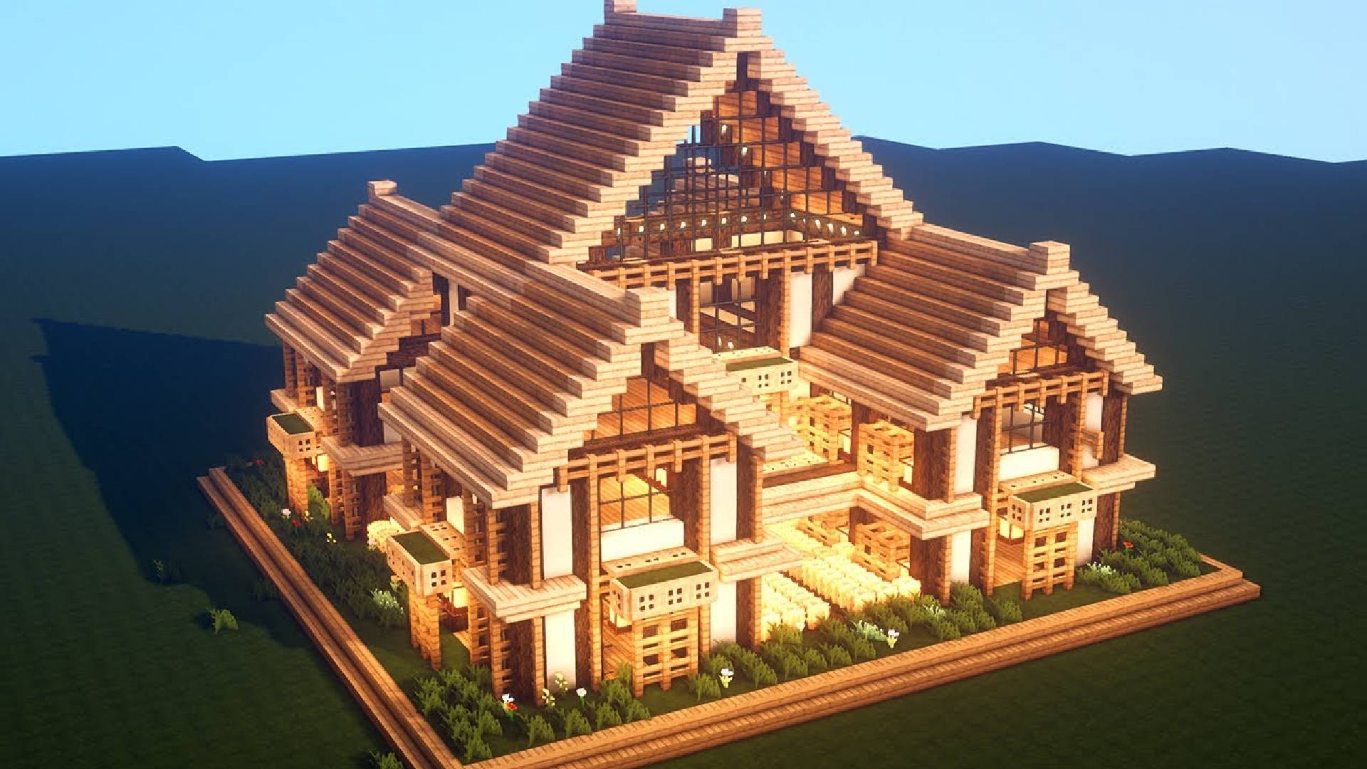 easy wooden mansion minecraft