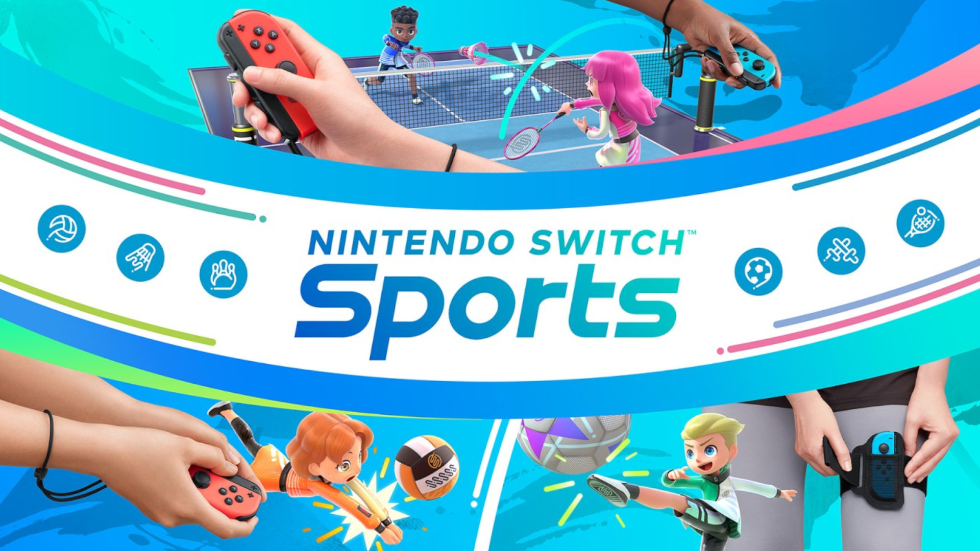 Switch の今後のテニス ゲームの 1 つである Nintendo Switch Sports のカバー アート