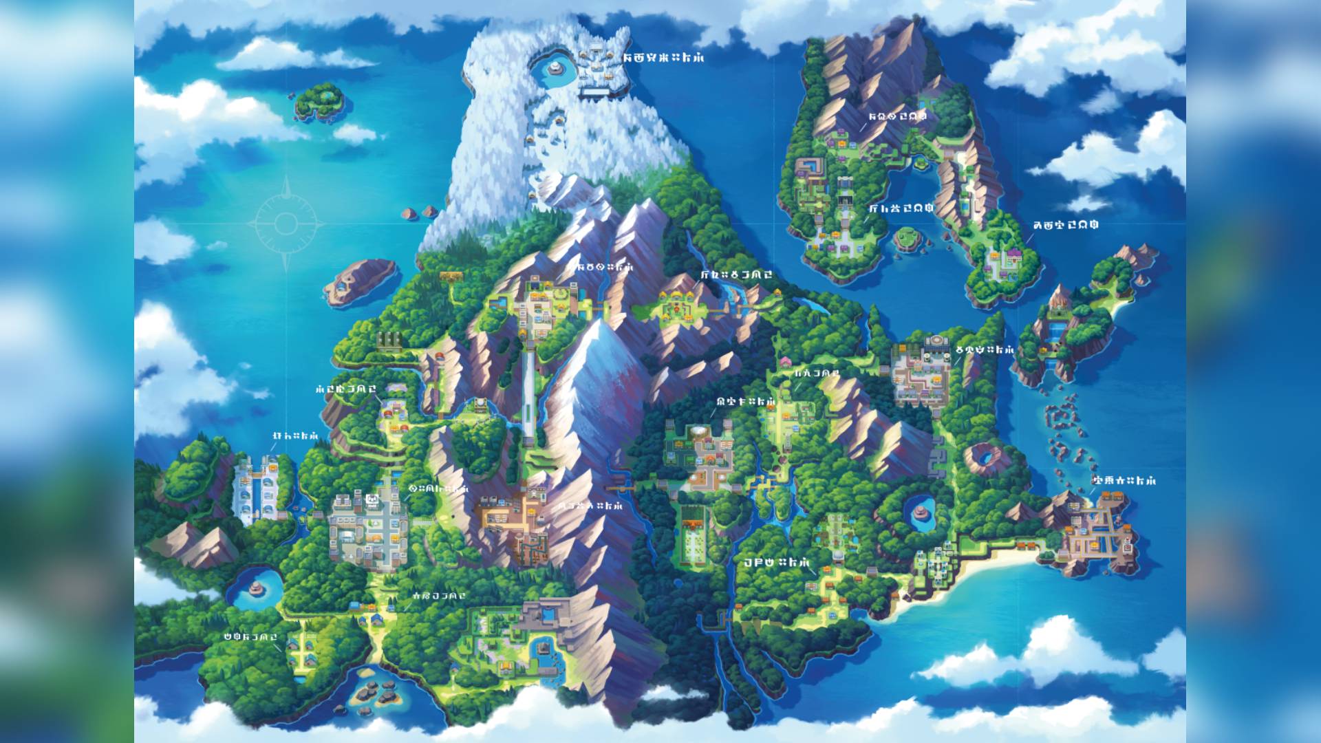 Pokemon Emerald Version Hoenn World Map Map for Game Boy Advance