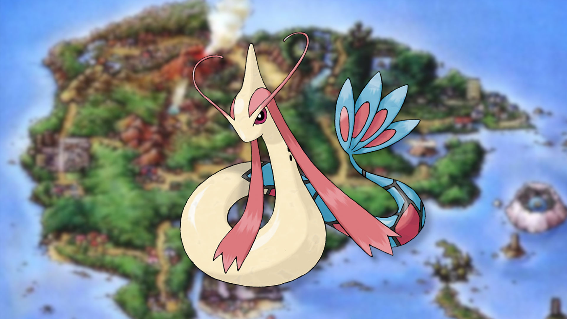 Milotic Un Pokémon Gen 3, Sur Fond Hoenn