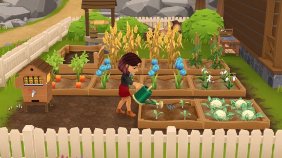 Screenshot of watering plants in Wylde Flowers for Apple Arcade best games list