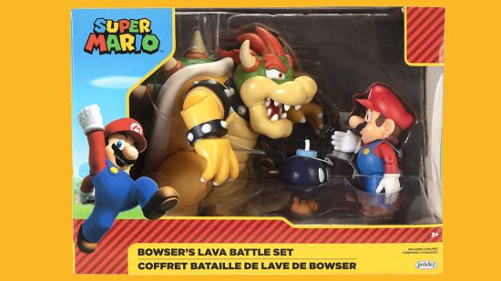 Mario and Bowser figure with the two of them facing each other