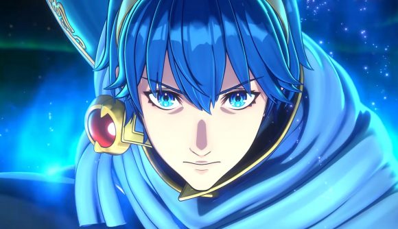 Screenshot of Marth staring down the camera for Fire Emblem Engage characters guide