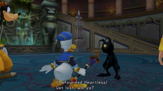 Donald arguing with Sora's heartless for Kingdom Hearts heartless guide