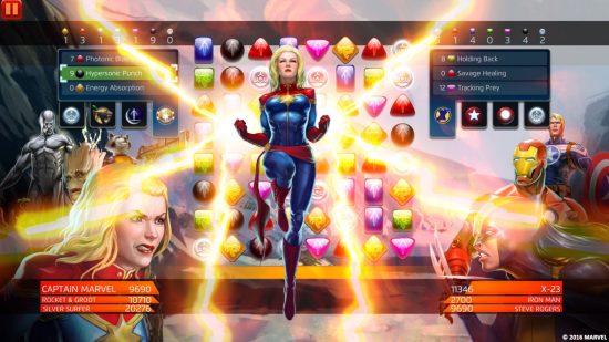 Screenshot of Captain Marvel in Marvel Puzzle quest for Marvel games guide