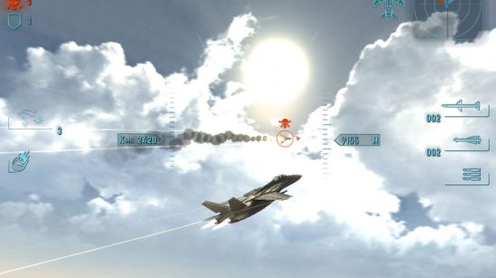 Screenshot of a jet fighter in Sky Gamblers for plane games list
