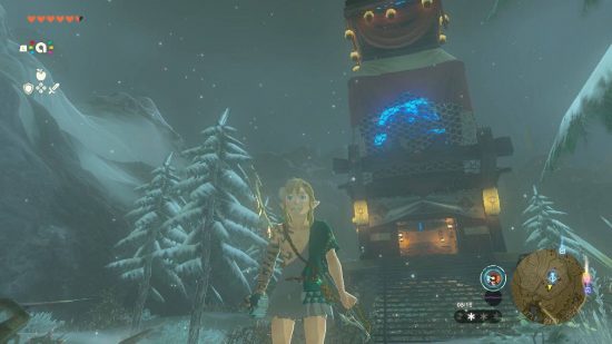 Zelda: Tears of the Kingdom towers: Link stands in front of a tall tower