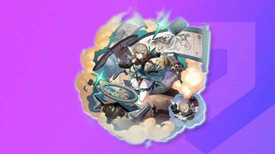 Honkai Star Rail characters - Qingque against a purple background with the Pocket Tactics logo on it