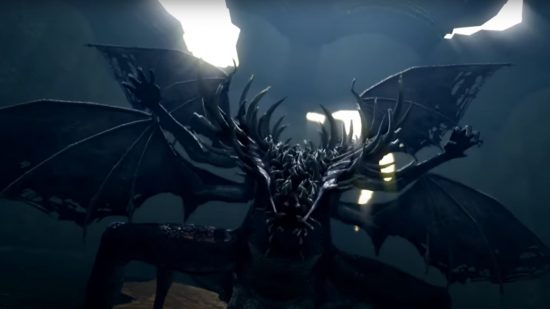 Dark Souls bosses: A close up of the Gaping Dragon's belly