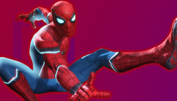 MCoC tier list: Spider-Man posing in front of a PT background