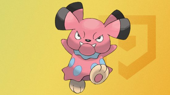Image personnalisée de l'art officiel de Snubbull sur fond jaune pour le meilleur guide Pokémon pour chien