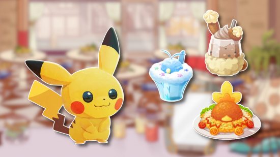 Cooking gamesL Pikachu from Cafe Remix and three meals
