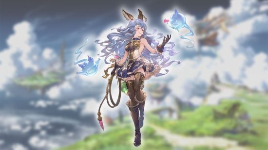 Granblue Fantasy Relink characters - Ferry on a cloudy landscape background