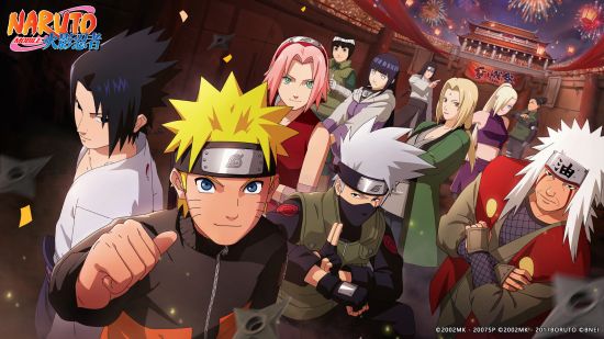 Illustration clé montrant divers personnages du jeu Naruto, Ultimate Storm