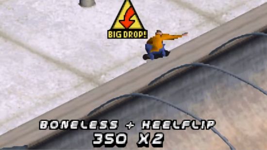 Screenshot of puling a heelflip in Tony Hawk's Pro Skater 2 for best GBA games guide