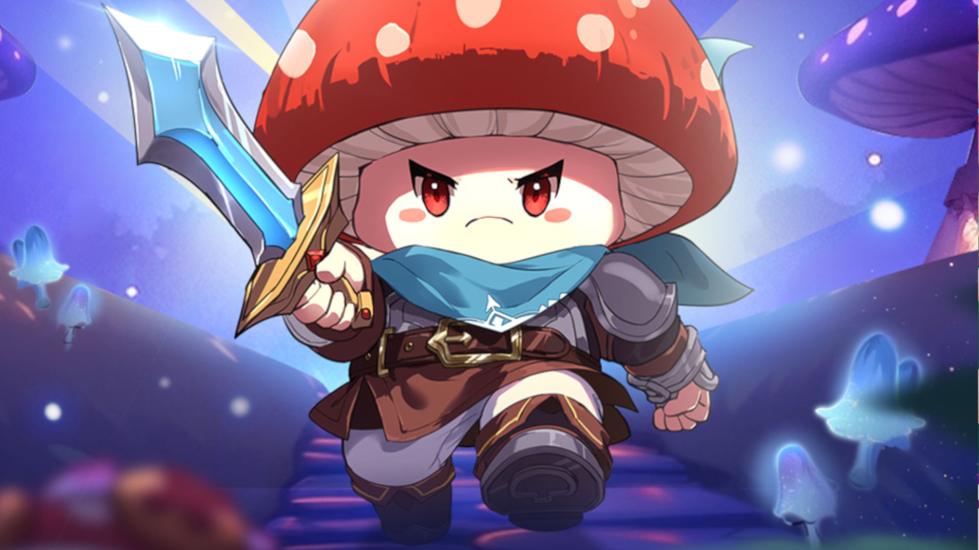 Best mobile games: Legend of Mushroom. Image shows a courageous little mushroom.