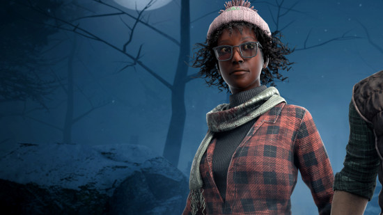 Dead by Daylight character Claudette in a forest in winter