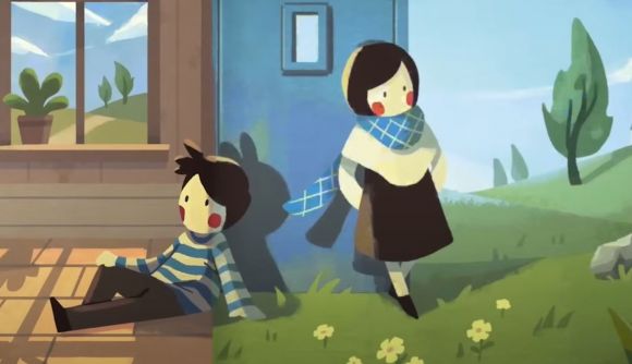 Paper Trail review - two characters sitting in a house and outside in a field