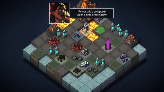 Screenshot of taking on the Vek in Into the Breach for best alien games guide