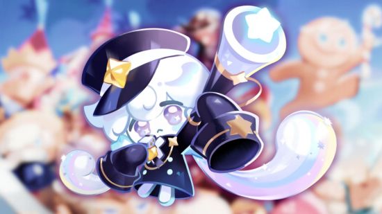 milky way cookie on a blurred background of her cookie run kingdom friends