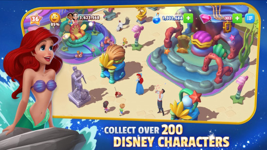 Image for best Disney games guide showing Ariel in Disney Magic Kingdoms