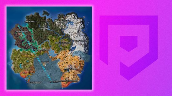 map for fortnite chapter 5 season 3 on a purple pocket tactics background