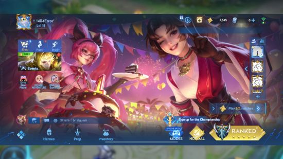 Honor of Kings interview: A screenshot of the game's main menu screen, featuring two female characters and a button that clearly shows the Hello Kitty collaboration