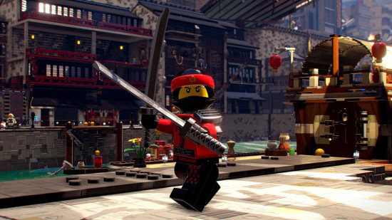 Lego games: A screenshot of a ninja minifig in the Ninjago game