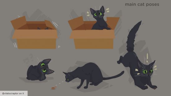 Little Kitty, Big City interview - concept art of Kitty from 3D creature artist and game dev, @xValociraptor