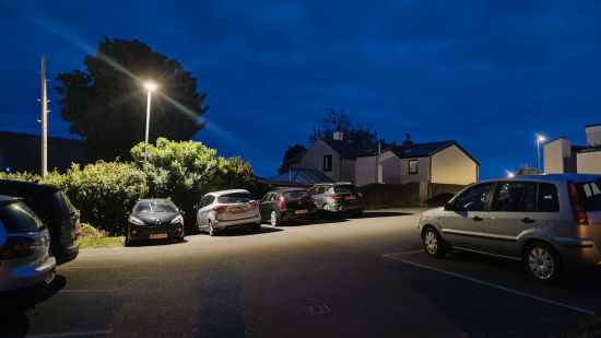 Custom image for Nothing Phone (2a) review with a camera quality example of a car park at night