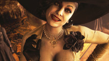 Resident Evil Village characters: An image of Lady Dimestrecu smiling in Resident Evil Village.
