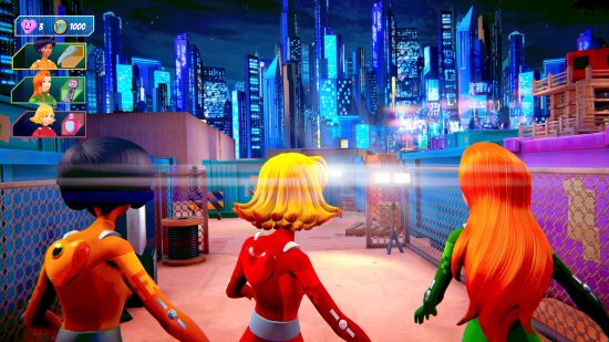 Totally Spies! - Cyber Mission: Sam, Clover, and Alex looking across a river at Singapore