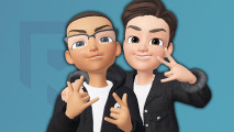 Zepeto backgrounds: An image of two digital avatars in Zepeto.