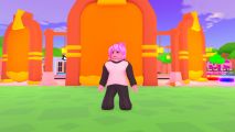Gyat Simulator codes - a Roblox character in front of an orange wall