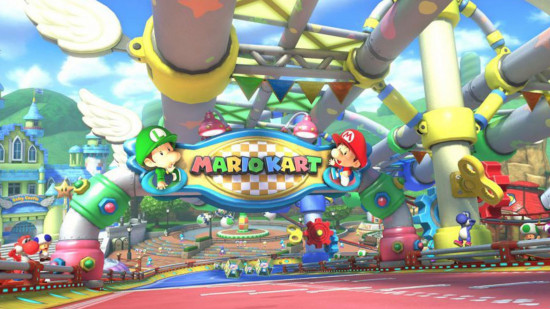 Screenshot of the sign from Baby Park in Mario Kart 8 Deluxe for best Mario Kart tracks guide