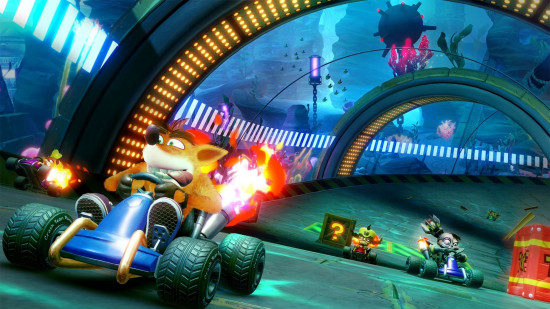 Screenshot of the underwater level in Crash Team Racing Nitro Fueled for best car games guide