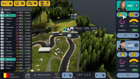 Screenshot of a map from Motorsport Manager for best car games guide