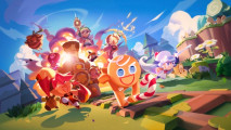 cookie run tower of adventures characters preparing for battle, with gingerbrave leading the charge
