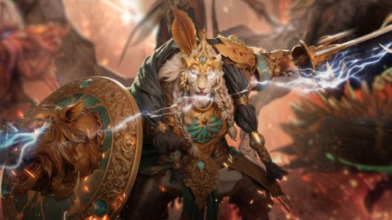 Dragonheir Silent Gods codes: Majtan of the Tiger Claw Brigade in the middle of a fierce battle