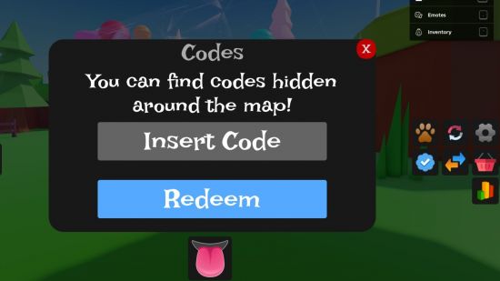 Freaky Simulator code redemption screen