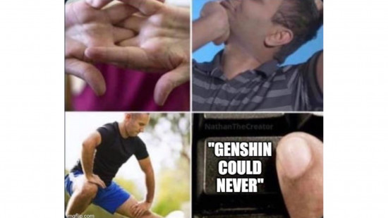 Genshin Impact memes: A graphic of the 'Genshin could never' meme