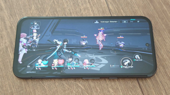 Custom image for Google Pixel 8a review showing Honkai Star Rail on screen