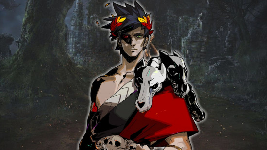 Hardest games - Zagreus from Hades stood in front of key art from Dark Souls