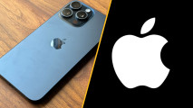 Custom image for iPhone 16 rumors hub with an iPhone 15 on a split image with the Apple logo