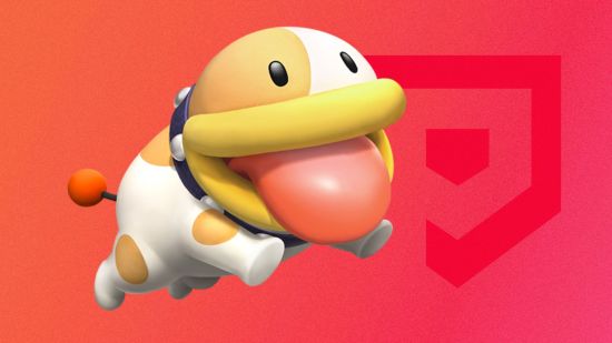 mario characters - poochy on a red background