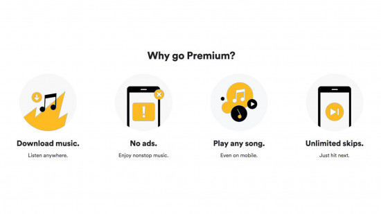 What is Spotify: The Why Go premium? graphic but with highlighted elements in PT mango