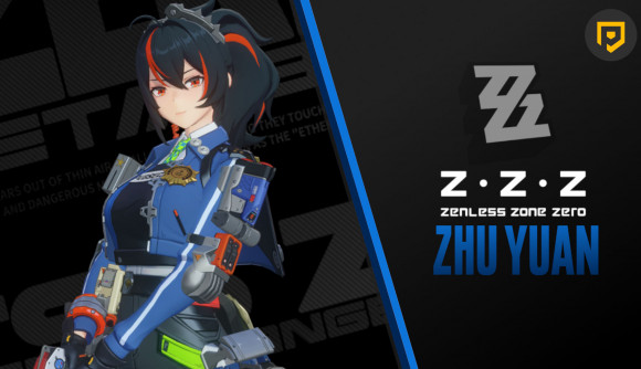 a custom image showing Zenless Zone Zero Zhu Yuan readying her gun