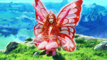 Chappell Roan switch news - Chappell wearing a butterfly costume over a picture of Hyrule